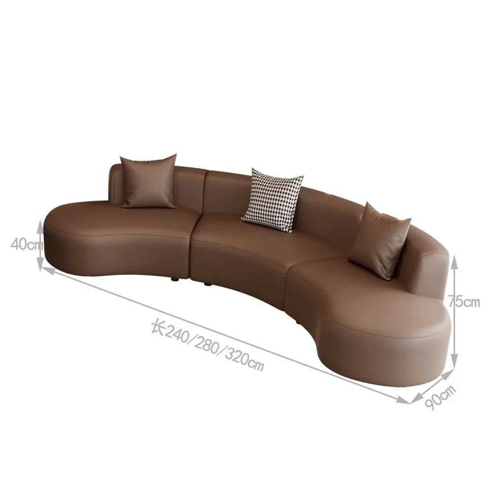 #Modern Nordic Simple Italian Leather Sofa Suitable for Large Family Fabric for Modern Living Room Luxury
