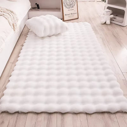 Nordic Soft Fluffy Faux Fur Living Room Area Rug No-Shedding Plush Rugs for Bedroom Sofa Cushion Bedside Floor Mat Room Decor
