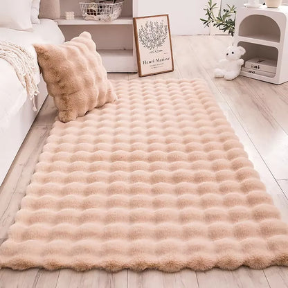 Nordic Soft Fluffy Faux Fur Living Room Area Rug No-Shedding Plush Rugs for Bedroom Sofa Cushion Bedside Floor Mat Room Decor
