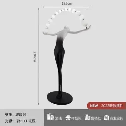 Humanoid Art Sculpture Floor Lamp Designer Sales Department Large Figure Decoration Lamp