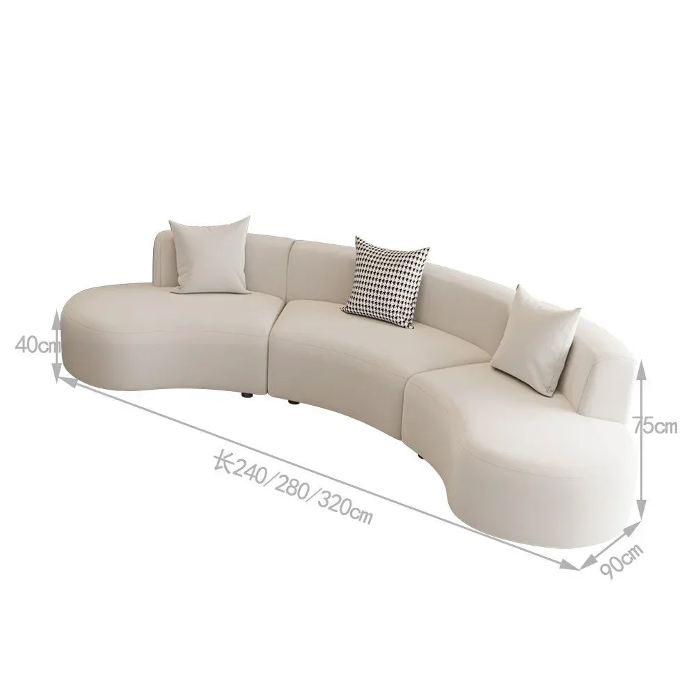 #Modern Nordic Simple Italian Leather Sofa Suitable for Large Family Fabric for Modern Living Room Luxury
