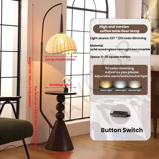 Living Room Floor Lamp French Antique Style Wabi Sabi Style Explosive Fire New Chinese Retro Bedside Lamp Shelf Light 2024 New