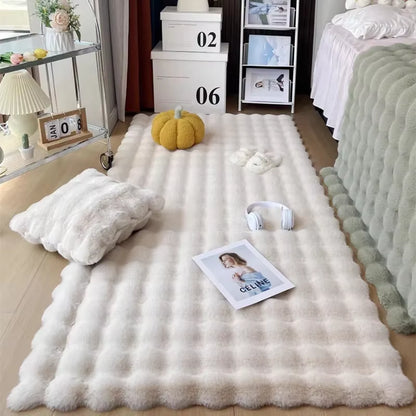 Nordic Soft Fluffy Faux Fur Living Room Area Rug No-Shedding Plush Rugs for Bedroom Sofa Cushion Bedside Floor Mat Room Decor